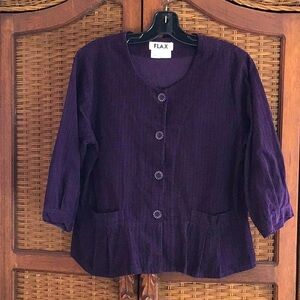 Flax Cotton textured jacket Purple S